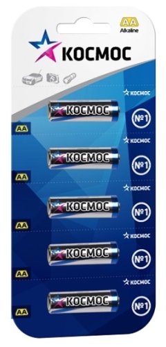 Элемент питания Космос LR6 BP-5 (блист.5 шт) AA алкалиновая (батарейка) картинка 